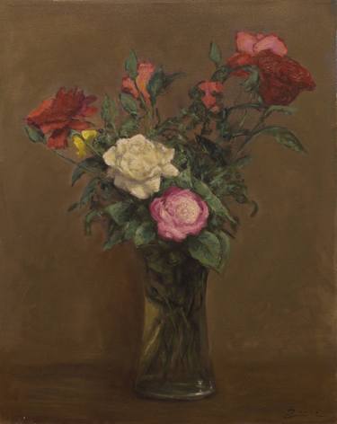 Roses in a vase thumb