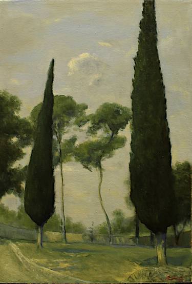 Two cypress trees in Salona thumb