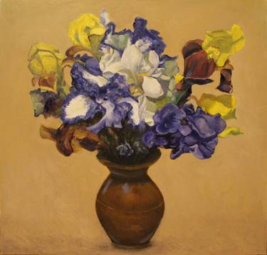 Irises In A Clay Vase thumb