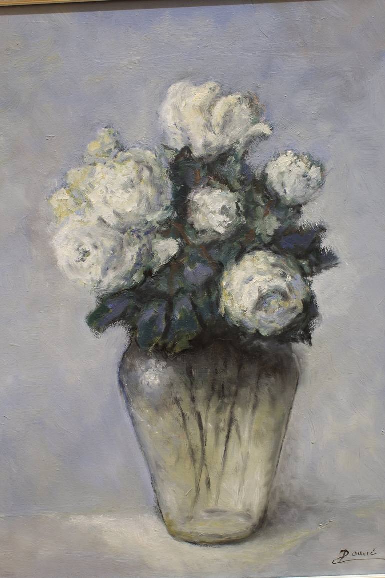 Original Impressionism Floral Painting by Drazen Romic