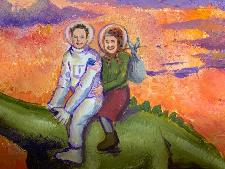 Original Surrealism Humor Painting by Alexandra Yaremenko