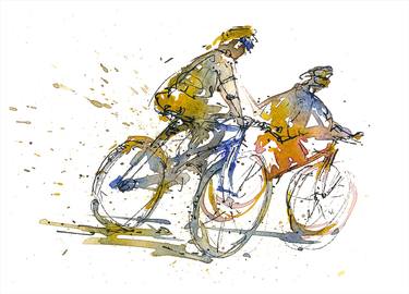 Original Abstract Expressionism Bicycle Printmaking by Mike Orrey