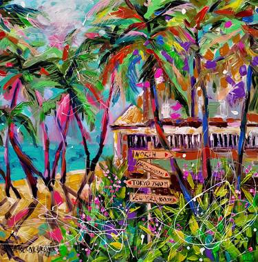 Summer paradise - palms painting thumb