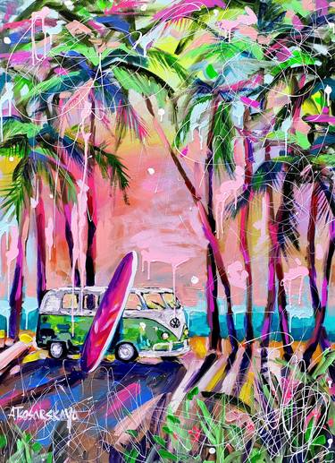 Joy - caravan hippie painting, cars thumb