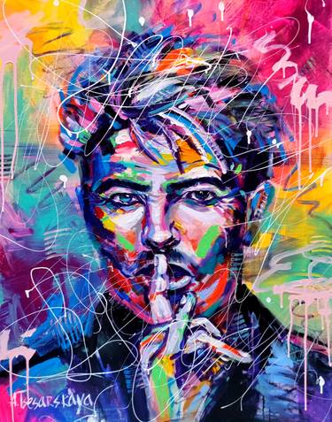 David bowie - colorful portrait celebrity thumb