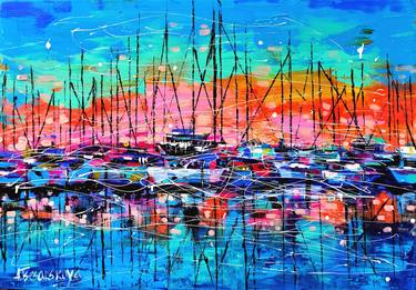 Print of Impressionism Boat Paintings by Aliaksandra Tsesarskaya