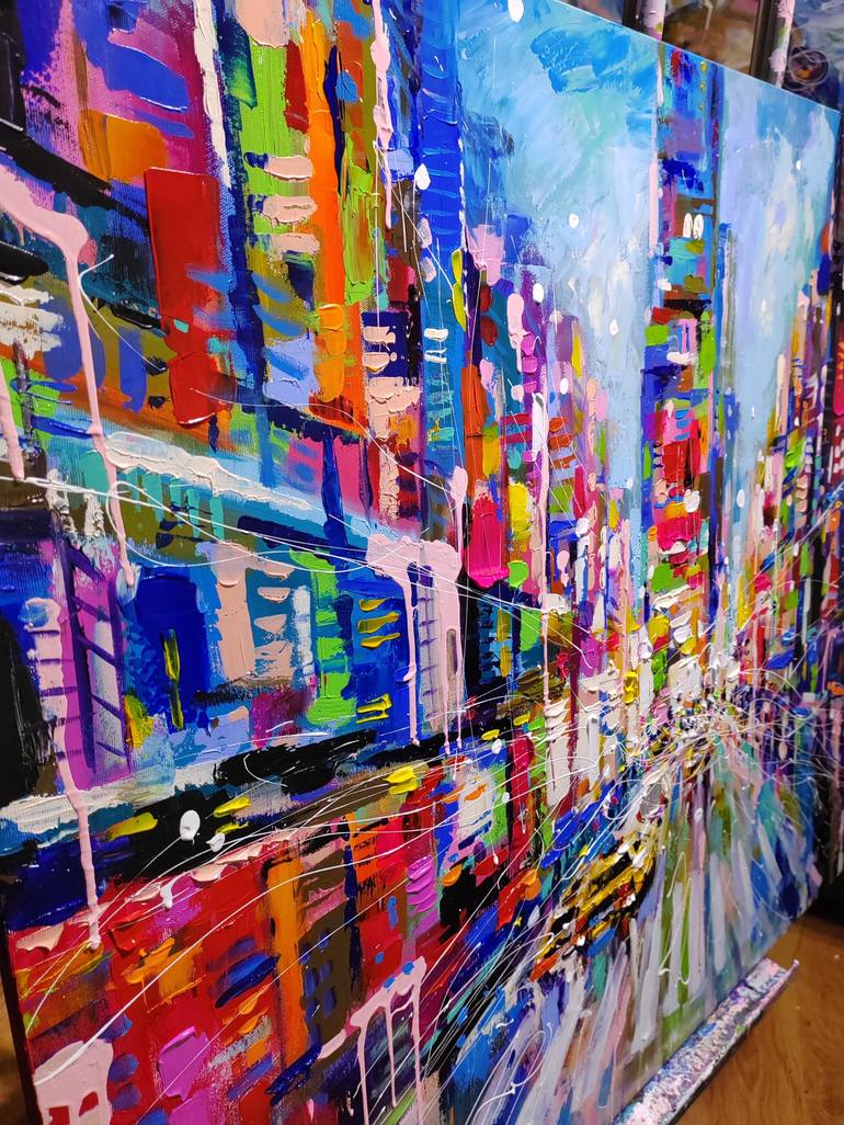 Original Contemporary Cities Painting by Aliaksandra Tsesarskaya