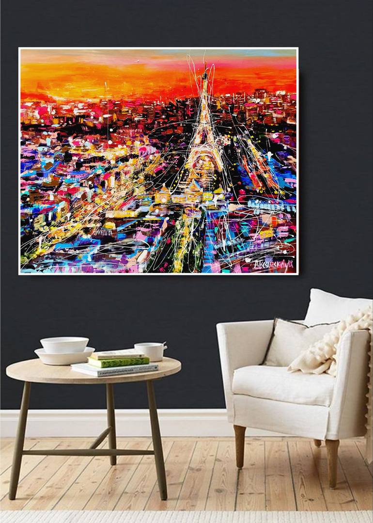 Original Contemporary Cities Painting by Aliaksandra Tsesarskaya