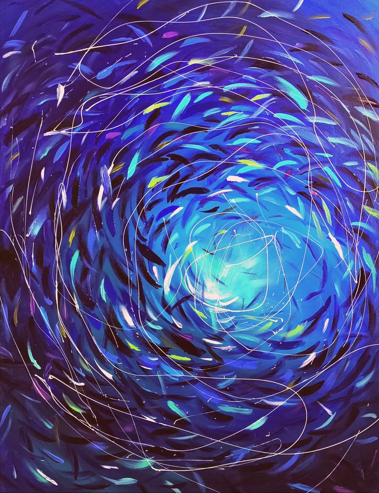 Original Abstract Animal Painting by Aliaksandra Tsesarskaya