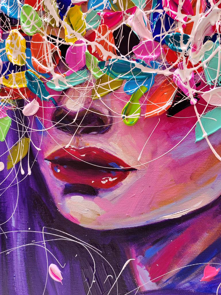 Original Contemporary People Painting by Aliaksandra Tsesarskaya