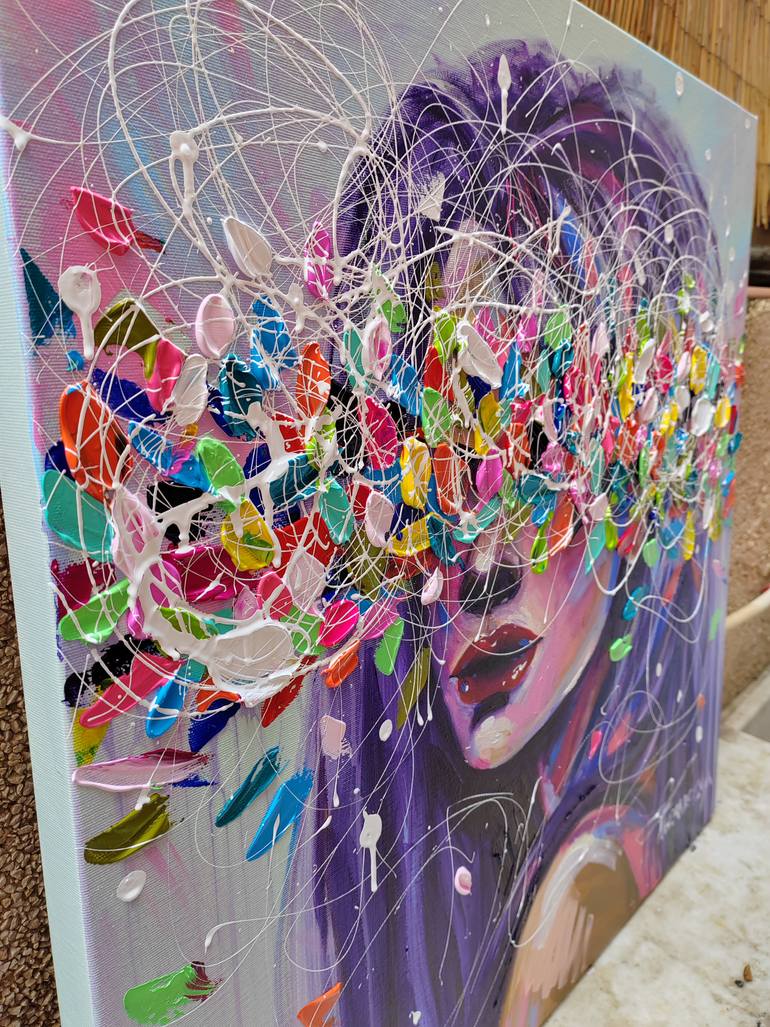 Original Contemporary People Painting by Aliaksandra Tsesarskaya