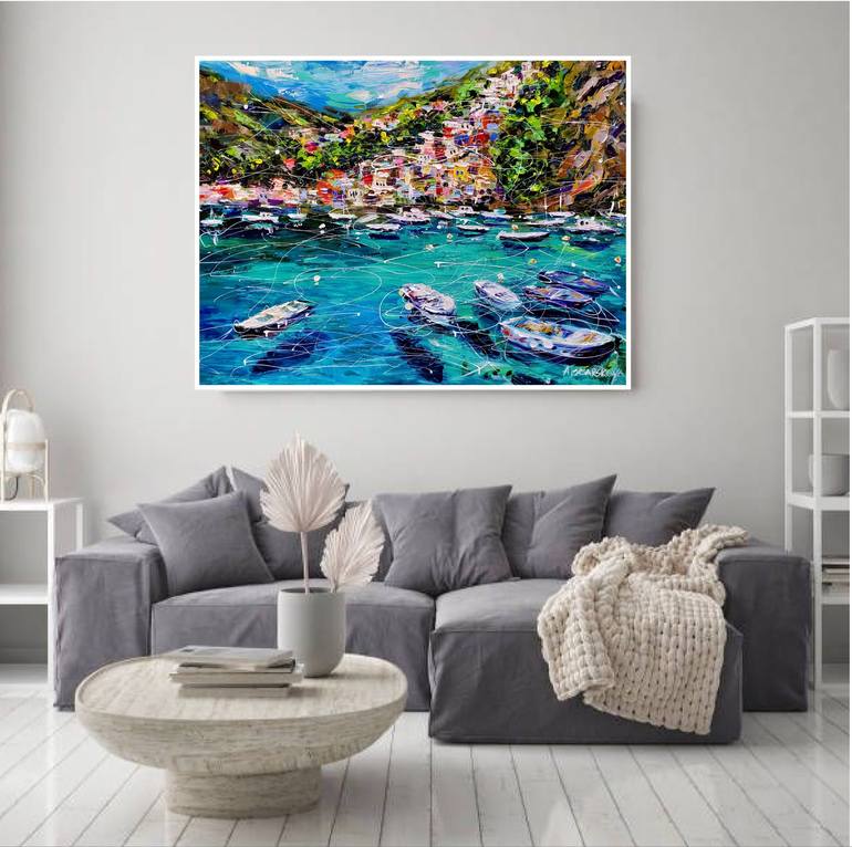 Original Contemporary Beach Painting by Aliaksandra Tsesarskaya