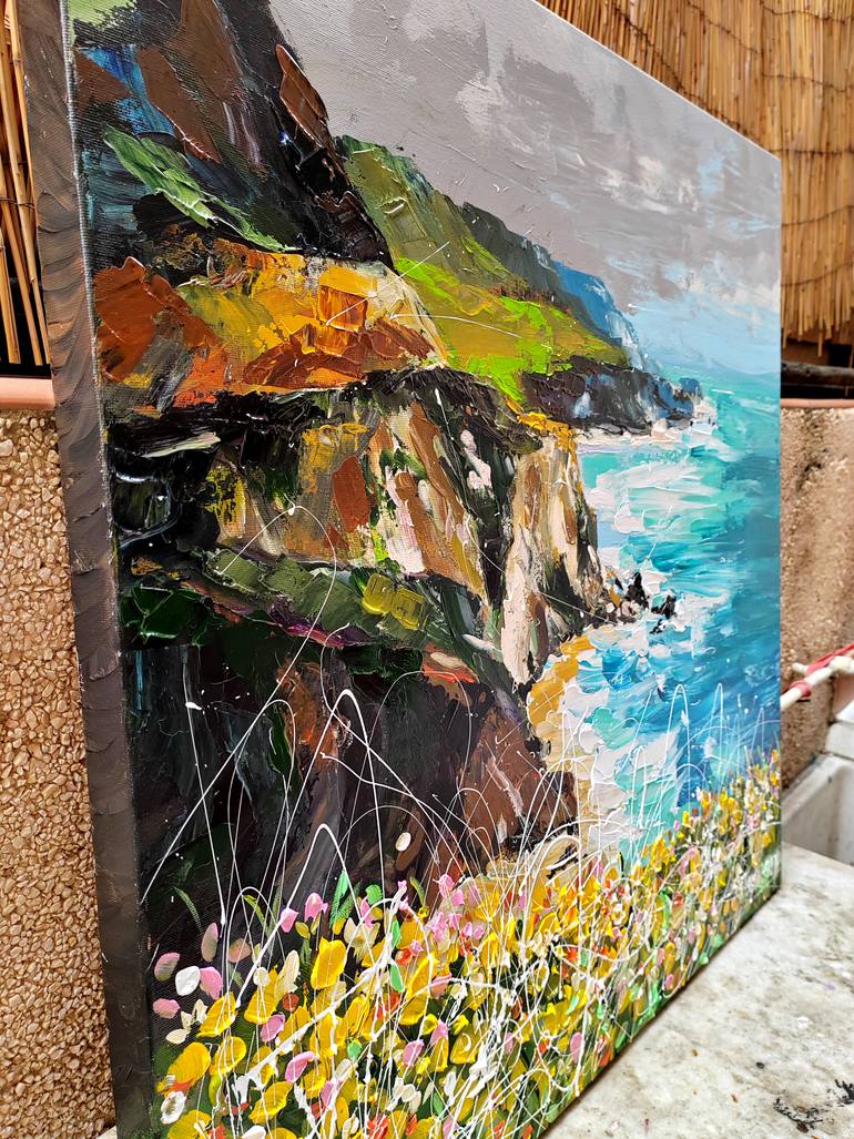 Original Contemporary Beach Painting by Aliaksandra Tsesarskaya