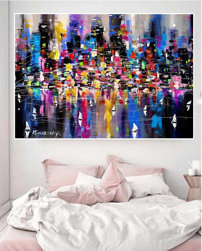 Original Cities Painting by Aliaksandra Tsesarskaya