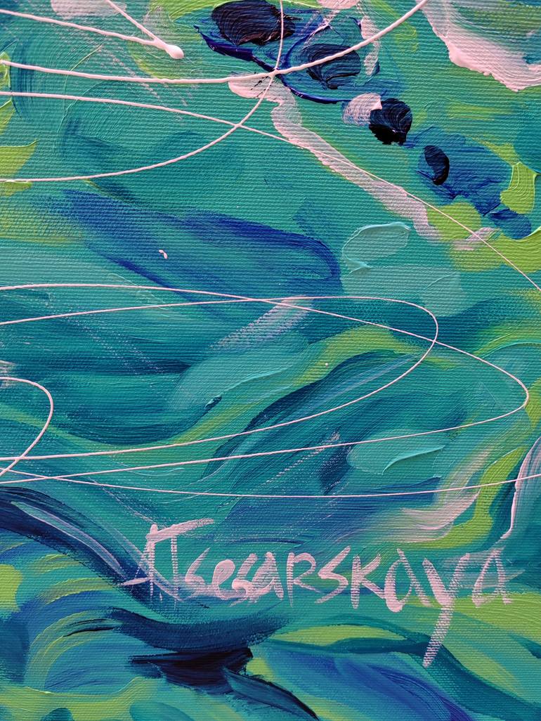 Original Beach Painting by Aliaksandra Tsesarskaya