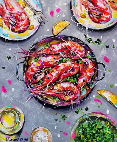 Original Food Paintings by Aliaksandra Tsesarskaya