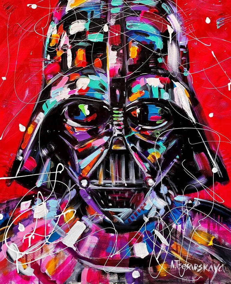 Darth Vader colorful Darth Vader portrait Painting by