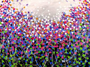 Fresh flowers - colorful abstract painting thumb