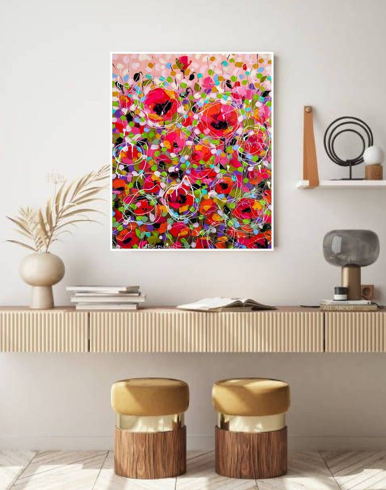 Original Floral Painting by Aliaksandra Tsesarskaya