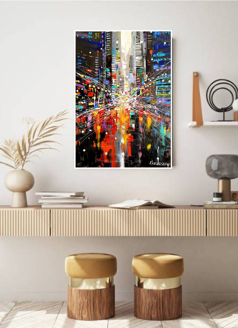 Original Contemporary Cities Painting by Aliaksandra Tsesarskaya