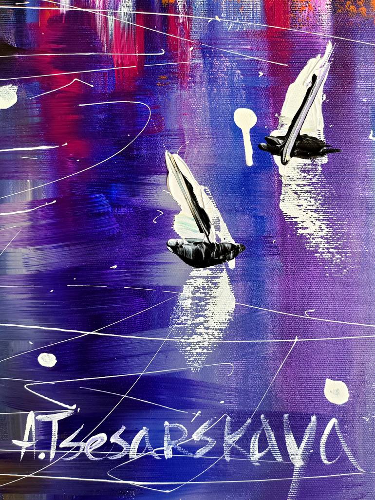 Original Contemporary Cities Painting by Aliaksandra Tsesarskaya