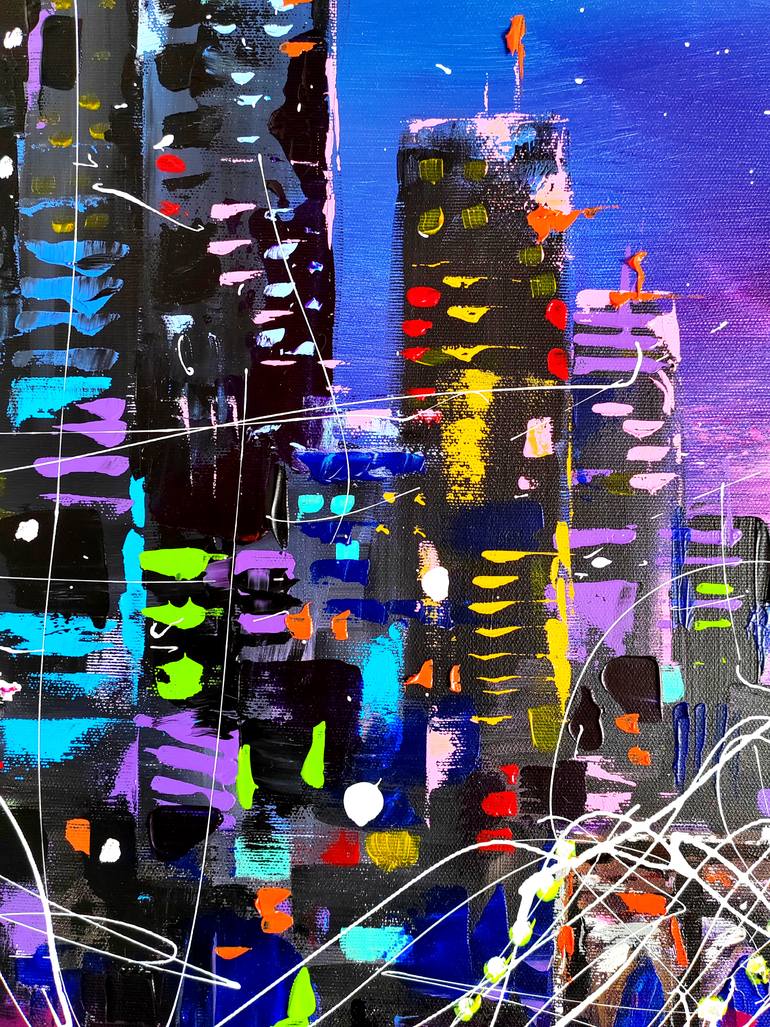 Original Contemporary Cities Painting by Aliaksandra Tsesarskaya