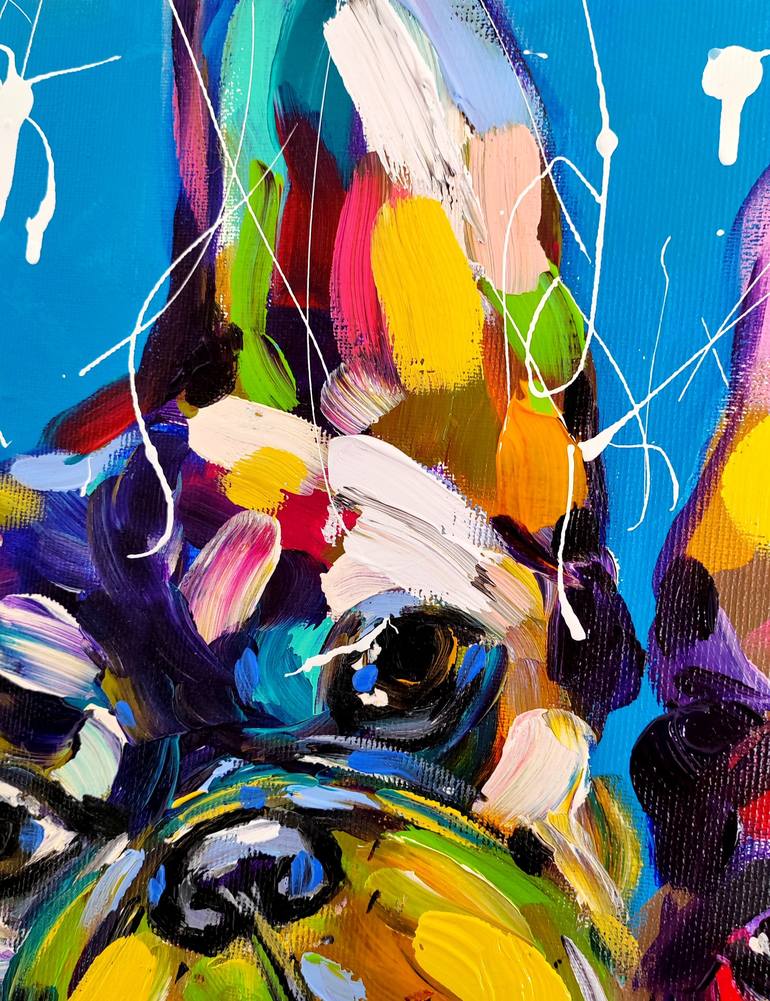 Original Contemporary Dogs Painting by Aliaksandra Tsesarskaya