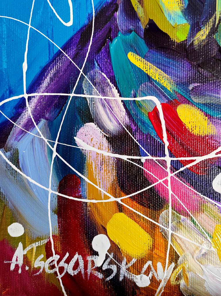 Original Contemporary Dogs Painting by Aliaksandra Tsesarskaya
