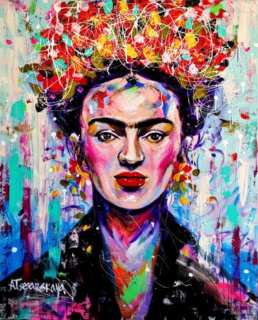 Frida Kahlo portrait - colorful portrait thumb