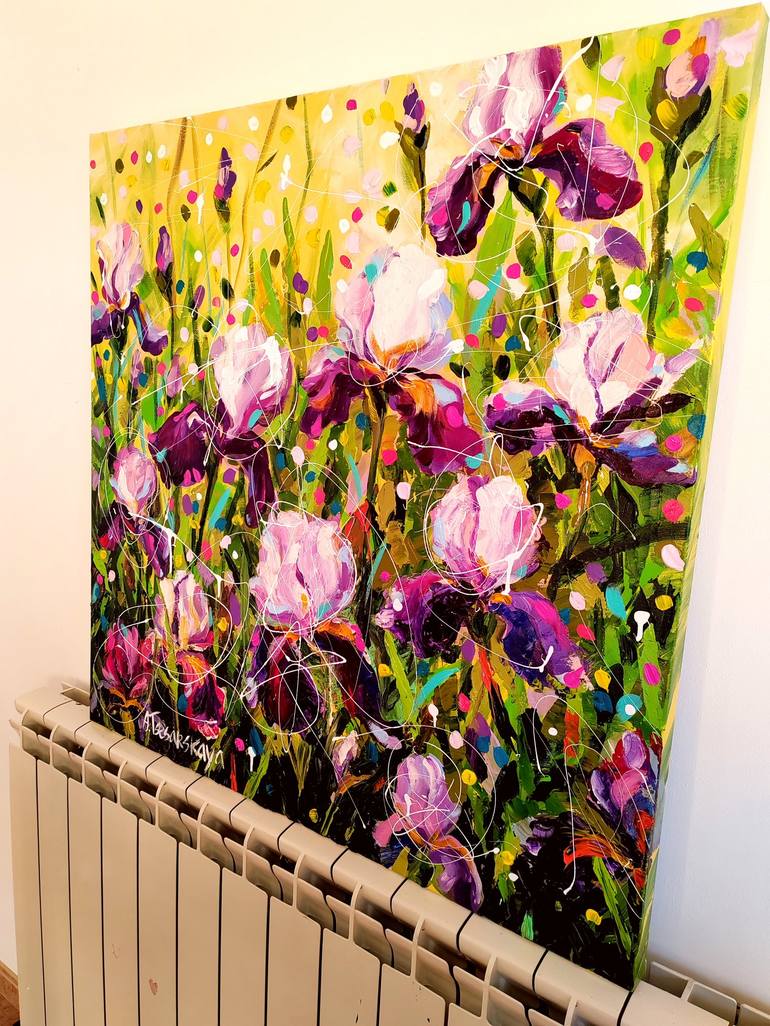 Original Floral Painting by Aliaksandra Tsesarskaya