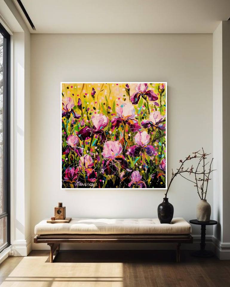 Original Contemporary Floral Painting by Aliaksandra Tsesarskaya