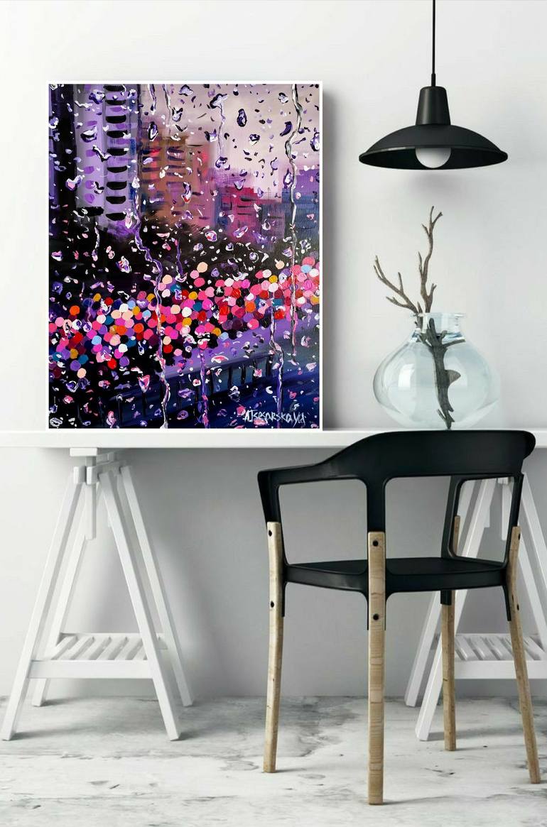 Original Contemporary Cities Painting by Aliaksandra Tsesarskaya