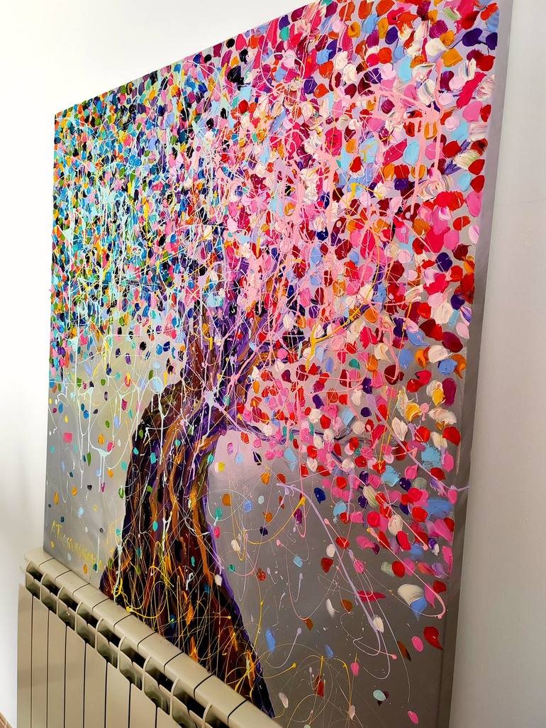 Original Abstract Expressionism Tree Painting by Aliaksandra Tsesarskaya