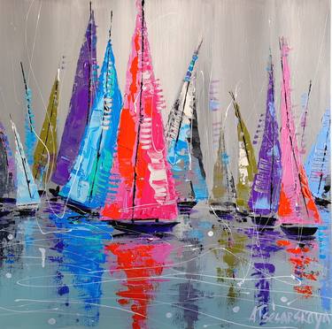 Sailing - colorful sailboats thumb