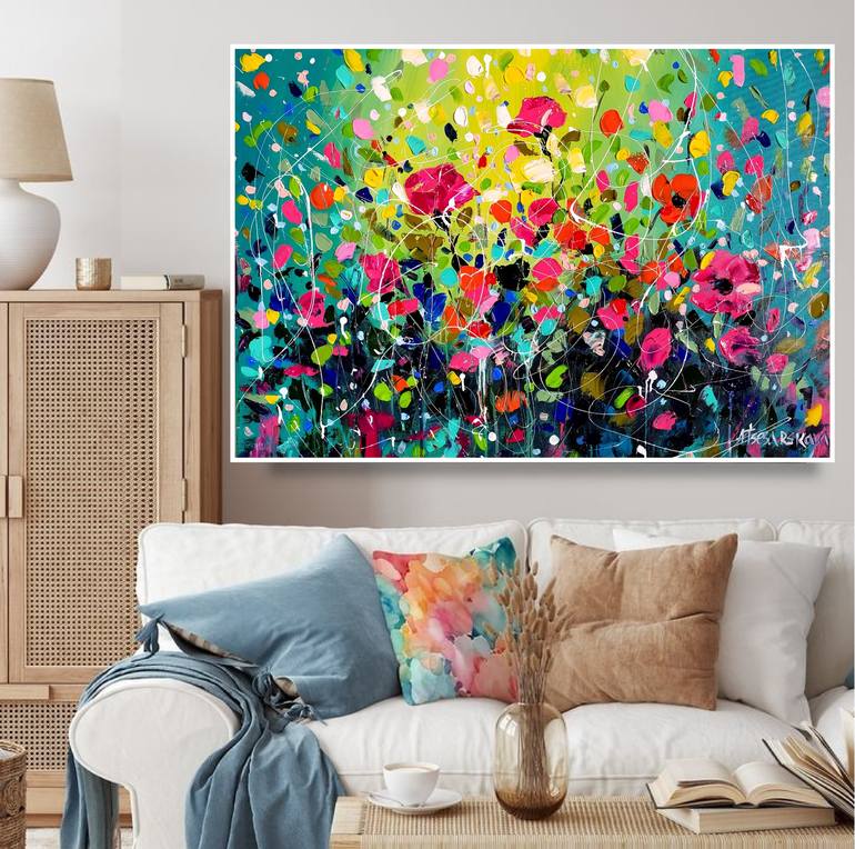 Original Floral Painting by Aliaksandra Tsesarskaya