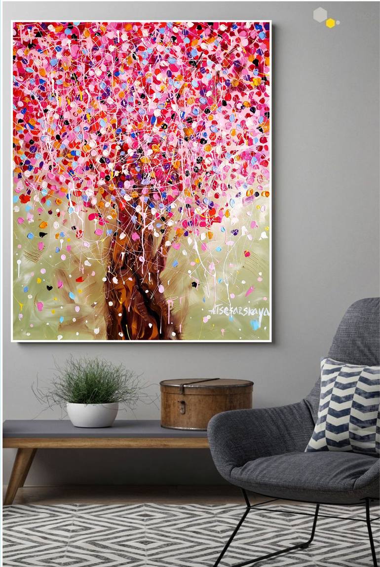 Original Abstract Expressionism Nature Painting by Aliaksandra Tsesarskaya