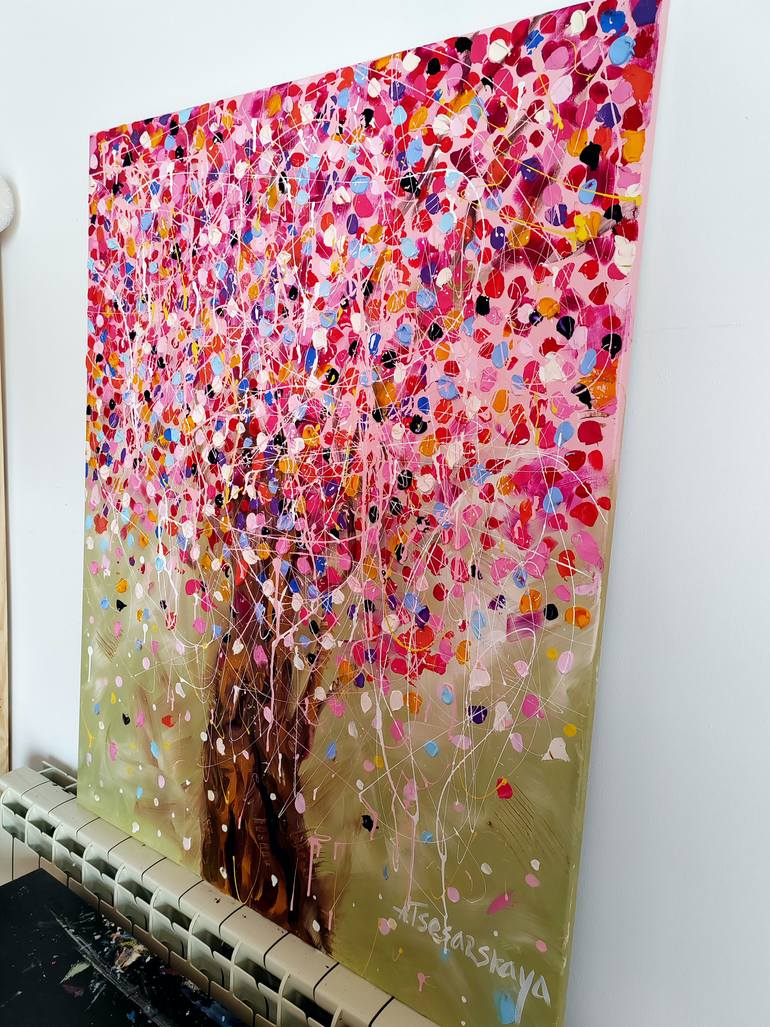Original Abstract Expressionism Nature Painting by Aliaksandra Tsesarskaya