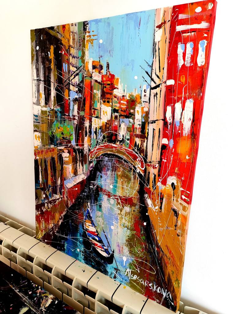 Original Contemporary Cities Painting by Aliaksandra Tsesarskaya