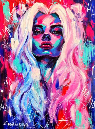 Harley Quinn - colorful portrait woman thumb