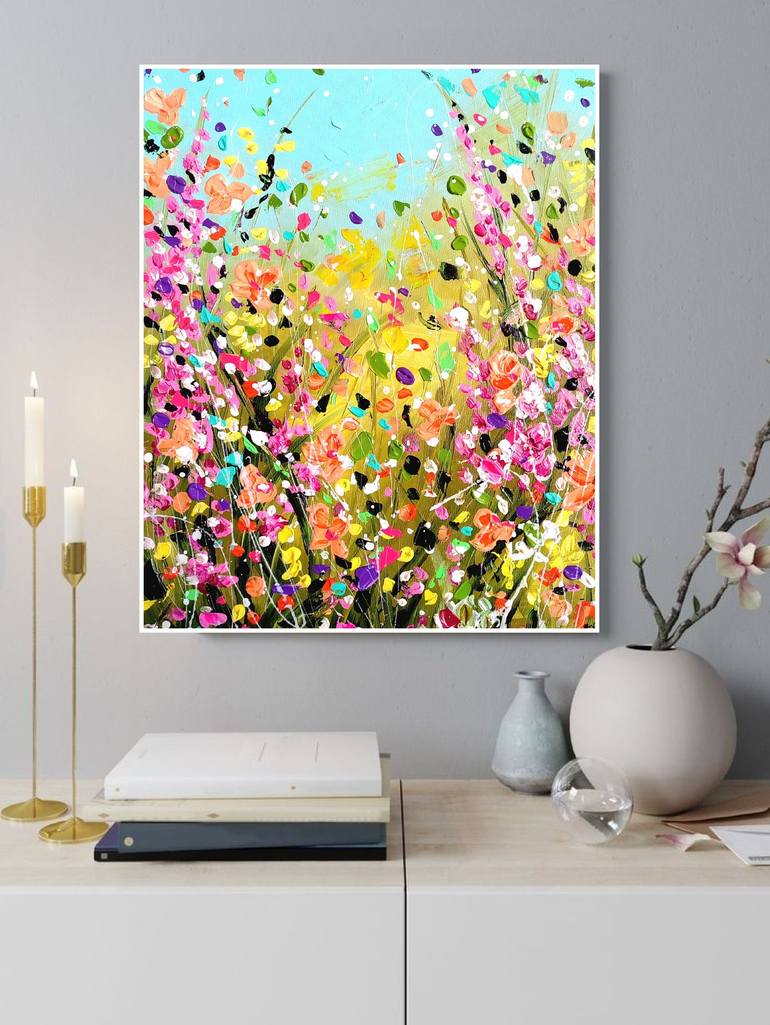 Original Abstract Expressionism Floral Painting by Aliaksandra Tsesarskaya