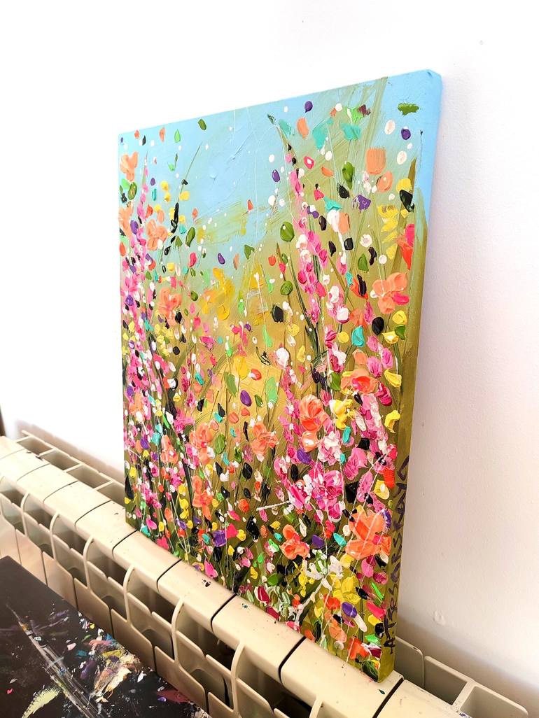 Original Abstract Expressionism Floral Painting by Aliaksandra Tsesarskaya