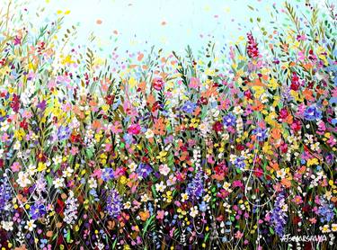 Colorful summer flowers field thumb