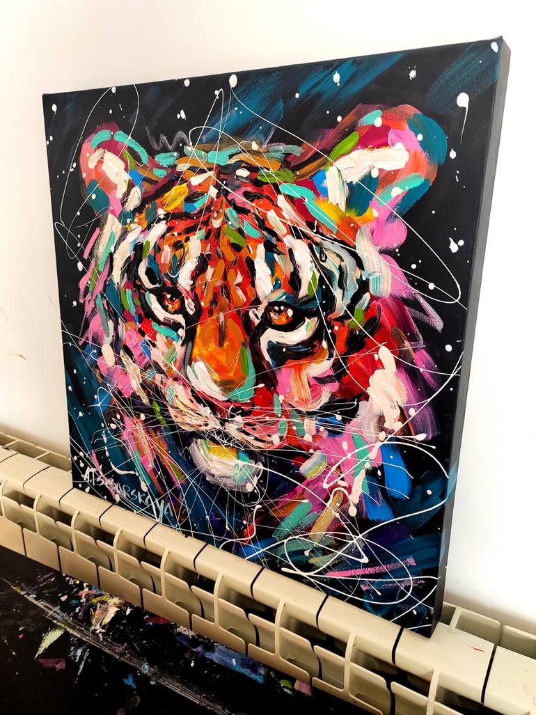 Original Contemporary Animal Painting by Aliaksandra Tsesarskaya