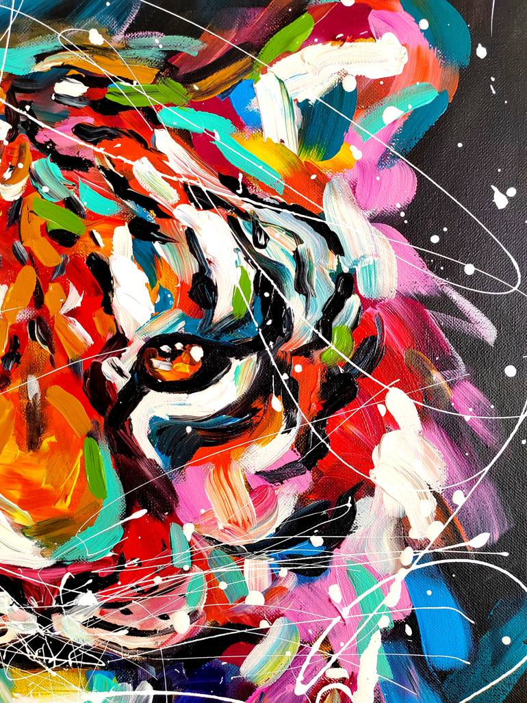 Original Contemporary Animal Painting by Aliaksandra Tsesarskaya