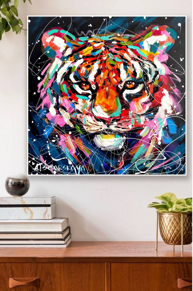 Original Contemporary Animal Painting by Aliaksandra Tsesarskaya
