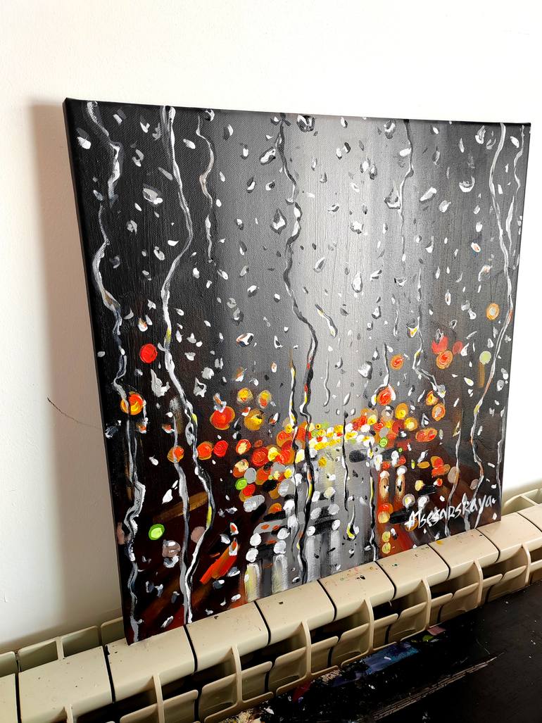 Original Contemporary Cities Painting by Aliaksandra Tsesarskaya