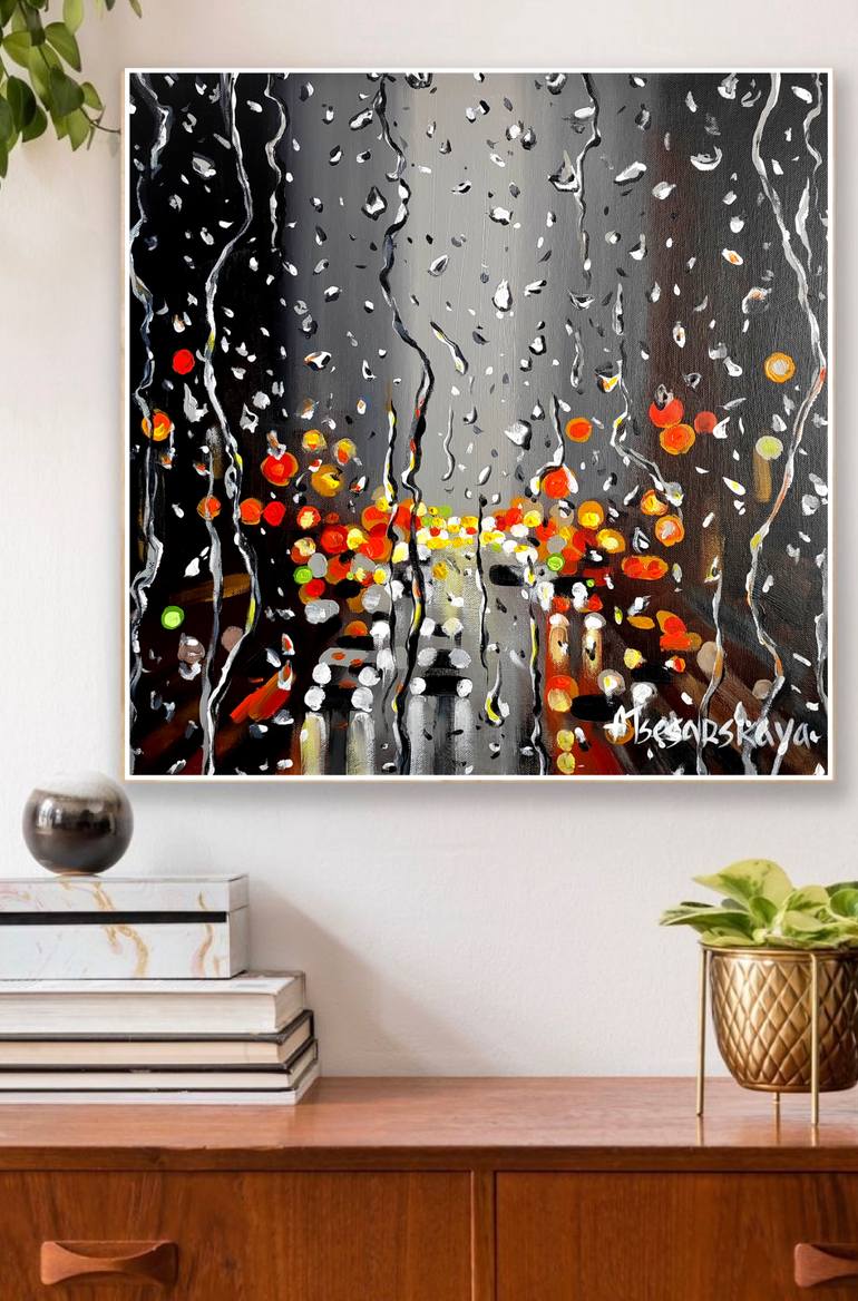 Original Contemporary Cities Painting by Aliaksandra Tsesarskaya