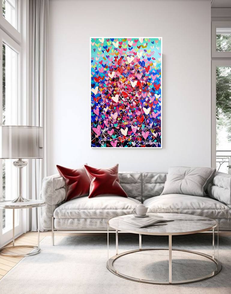 Original Abstract Love Painting by Aliaksandra Tsesarskaya