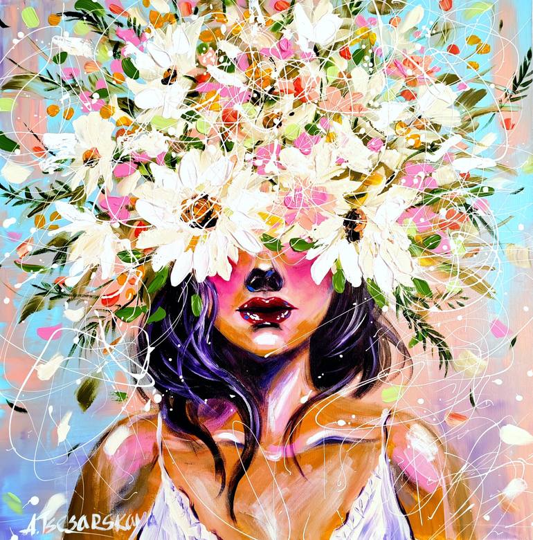 Print of Contemporary Women Paintings by Aliaksandra Tsesarskaya