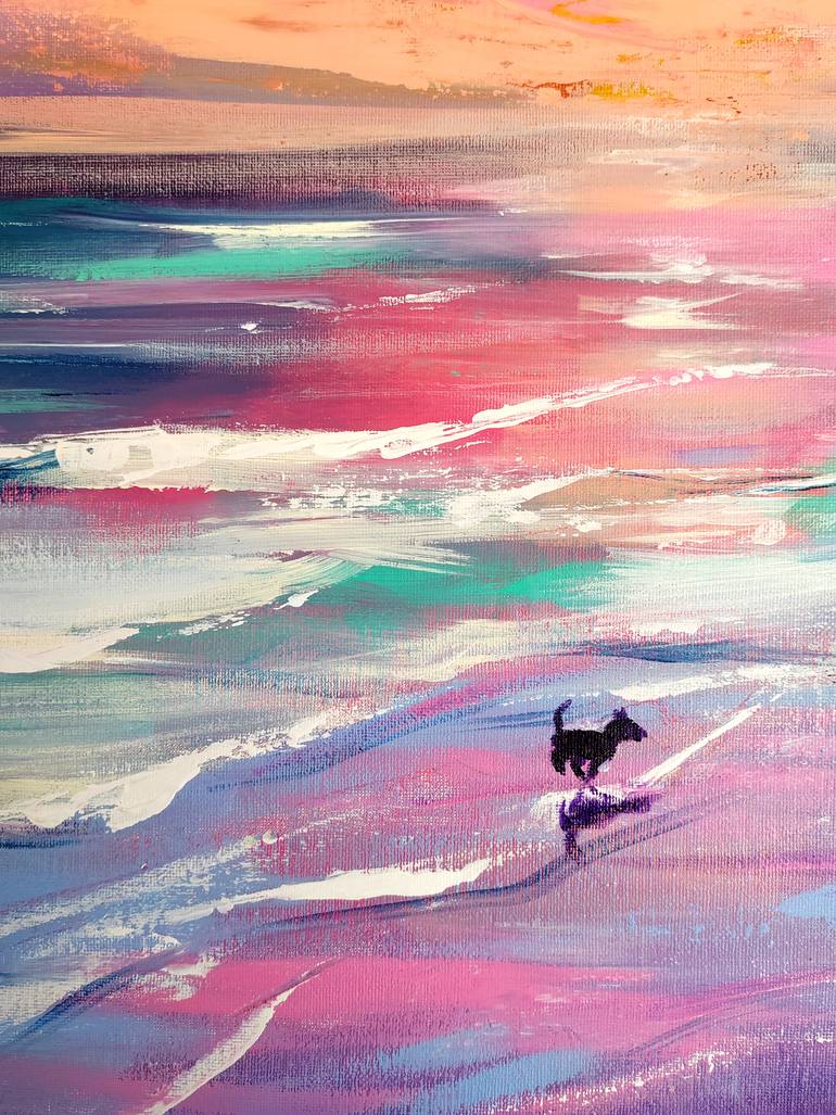 Original Contemporary Beach Painting by Aliaksandra Tsesarskaya